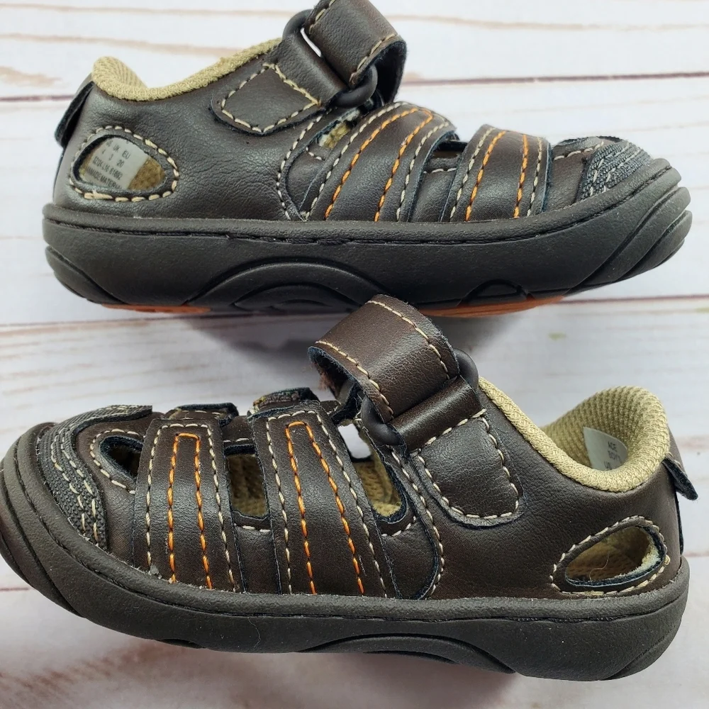 Stride Rite‎ Surprize Baby Toddler Boys Brown Sandals Size 4 Ace